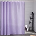 Furlinic Rideau Douche,200x200 cm,Lavable en Machine,Tissu Polyester,Mauve,Anti Moisissure,avec 12 Crochets,Rideaux Salle de Bain,Imperméable,Lesté