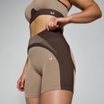 MP Women's Contrast Rib Seamless Cycling Shorts - Cashmere/Espresso - L