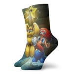 LREFON Chaussettes de Compression Su-per Mario Socks Crew Drôle Casual Unisexe Impression Cheville Sport Sock