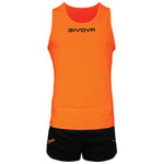 Givova, kit new york, orange fluo/noir, XS