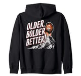 Older Bolder Better Lion Graphic Zip Hoodie