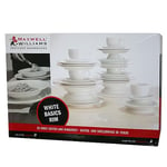 Maxwell & Williams P208 Round Service à café, Service de Table, Kit Vaisselle, 30 Pièces, avec Marge, dans Un Coffret Cadeau, Porcelaine