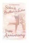 To a Sister & Brother In Law on Beach Beautifully Versed Happy Anniversary Card