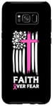 Coque pour Galaxy S8+ Faith Over Fear Drapeau américain Survivant du cancer du sein