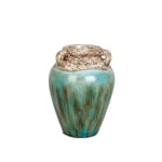 Alexandra House Living Vase Bleu Marron Terre Cuite, 20 x 25 x 20 cm