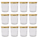 Argon Tableware Glass Jam Jars with Lids - 310ml - Pack of 12