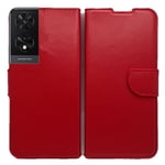 KEJI Coque pour TCL 50 SE/40 NxtPaper 4G, étui à rabat en cuir portefeuille avec support flip étui support support fermeture magnétique TCL 50 SE/40 NxtPaper 4G, élégant (rouge)