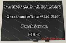 14.0" ASUS Zenbook 14 OLED UX3402 2.8K LCD Touch Screen Panel Display Assembly