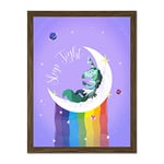 Wee Blue Coo Unicorn Sleep Tight Wall Large Framed Art Print Poster Wall Decor 18x24 inch