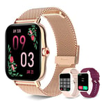 Montre Connectée Sport Femme avec Appel Bluetooth, 1.69" HD Smartwatch Podometre Fréquence Cardiaque Sommeil SpO2 Pression artérielle, Etanche Intelligente Trackers d'activité pour Android iOS