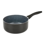 Crealys 529581 Casserole Aluminium AUTAN Ø 20 cm H 9 cm - Revêtement Antiadhésif Sain en Céramique effet pierre - Coloris Gris - Manche thermorésistant silicone - Tous feux dont induction