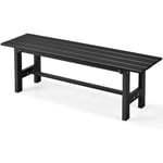 Banc de jardin hdpe pour 2 personnes charge 300 kg banquette exterieur avec cadre en metal et couvre pied de protection