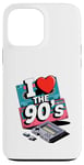 Coque pour iPhone 13 Pro Max I Love The 90's Cassette Player Music Tape Recorder