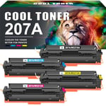 Cool Toner 207A Toner Cartridge Multipack Compatible Replacement for HP 207A 207X Color Laserjet Pro MFP M283fdw M255dw M282nw M283fdn M255nw W2210A W2211A W2212A W2213A - Black Cyan Yellow Magenta