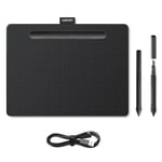 Wacom Intuos M Black – Drawing Tablet with Pen, Stylus Battery-free & Pressure-sensitive, Compatible with Windows, Mac & Android, Perfect Tablet for Drawing, Graphics or Remote Working