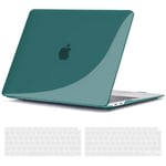 TECOOL Coque Compatible avec MacBook Air M1 (A2337) et MacBook Air 13 Pouces 2020 2019 2018 (A2179 A1932), Coque Rigide en Plastique Fine et Protection Clavier (UE AZERTY), Cristal Turquoise Foncé