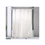 Barre tringle pour rideau de douche ou baignoire extensible sans perçage en Alu decor 75-125cm Blanc Spirella