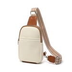 Miss Lulu Tendance Sac Banane pour Femme, Sac Bandoulière Crossbody Bag Homme, Design Rétro (Beige et marron)