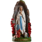 Beibei - Jungfru Maria Välsignad Moder Staty, Vår Fru av Lourdes Med St Bernadette Och Lamm Hartsfigurer, Helig Skulptur Religiös Gåva Katolsk C