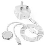 2in1 Fast Charger for Apple Watch, 6.5FT Wireless Watch Charger Fast Charging Usb C Cable Cord with 20W USB C Fast Charger for Apple Watch Series SE/8/7/6/5/4/3/2/1&Phone 14/13/12/11/Pro/Max/XR/XS&Pad