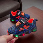 Barns andas Casual LED Spider-Man Luminous Shoes blue 26