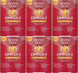 6 x Seven Seas Omega-3 Fish Oil & Turmeric Supplement 30 Capsules & 30 Tablets