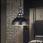 Suspension Luminaire Industrielle Vintage Rétro E27 29cm Plafonnier Lustre Abat-jour Métal Argent Gris