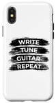 Coque pour iPhone X/XS Write Tune Guitar Repeat Guitar Lover Instrument de musique