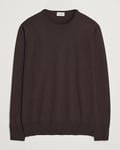 Morgano Extra Fine Merino Wool Crewneck Dark Brown