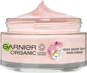 Garnier Organic Rosy Glow 3-in-1 Youth Cream 50 ml, For Radiant and Glowing Skin