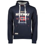 Geographical Norway - Sweat à capuche pour homme à manches longues Guitre, bleu marine, S