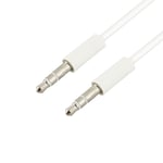 Câble Audio Auxiliaire Double Jack Mâle / Mâle 3.5mm Longueur 1m - Blanc