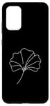 Coque pour Galaxy S20+ Une ligne d'art dessin feuille de ginkgo