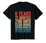 Youth Vintage Retro 6th Birthday Shirt Kids Boys Girls 6 Years T-Shirt