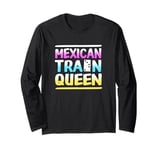 Womens Mexican Train Queen Dominoes Queen Long Sleeve T-Shirt