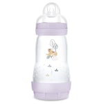 MAM - Biberon Easy Start Anti-Colique 2+ mois débit moyen (260 ml) Lilas – Biberon pour réduire les coliques et l'inconfort de bébé – Biberon bébé compatible avec l'allaitement maternel
