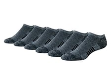 Amazon Essentials Men's Performance Cotton Cushioned Athletic No-Show Socks, 6 Pairs, Black/White Marl, 5-11