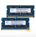 Nanya 2PCS 8GB 2RX8 PC3-12800S DDR3 1600Mhz 204Pin SODIMM Laptop Memory RAM #D22