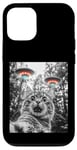 Coque pour iPhone 12/12 Pro Maine Coon Cat Selfie avec Alien OVNI Homme, Femme, Enfant