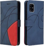 Coque Pour Samsung Galaxy A51 5g, Etui En Cuir Pu Portefeuille Housse Fermeture Magnetique Und Flip Protection Case Avec Antichoc Tpu, Etui A Rabat, Fentes Pour Cartes (Bleu)