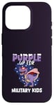 Coque pour iPhone 16 Pro Purple Up For Military Child Military Kids Dinosaure