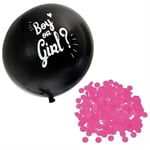 Ballong 60 cm med Rosa Konfetti - Boy or Girl?