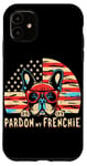 Coque pour iPhone 11 Bouledogue français Pardon My Frenchie America Retro Sunset Dog