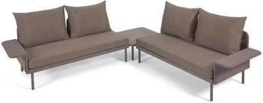 Zaltana, Udendørs sofasæt, brun, aluminium