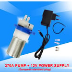 Micro pompe à eau DC 12 V,distributeur d'eau de qualité alimentaire 370 Mini pompe 12 V 0.7-1,2 L/min,faible bruit,longue durée de vie,pompe auto-amorçante - Type A pump n EU adapter