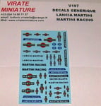 V197 DECALS GENERIQUE LANCIA MARTINI RACING 1/43 VIRATE MINIATURE