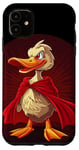 Coque pour iPhone 11 Costume de canard de super-héros avec cape pour les fans de héros et de cape