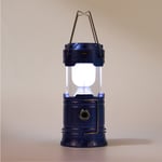 (Blue U.S. Standard Plug) Led Solar Charging Camping Light Usb Horse Lamp Ten