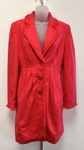 NEW! M&S Per Una Marks & Spencer UK10 crimson cotton-blend fringed trim coat