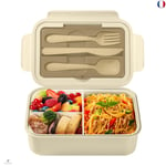 Diboniur Lunch Box, Bento Lunch Box Enfant Adulte Boîte 1400 ml avec 3